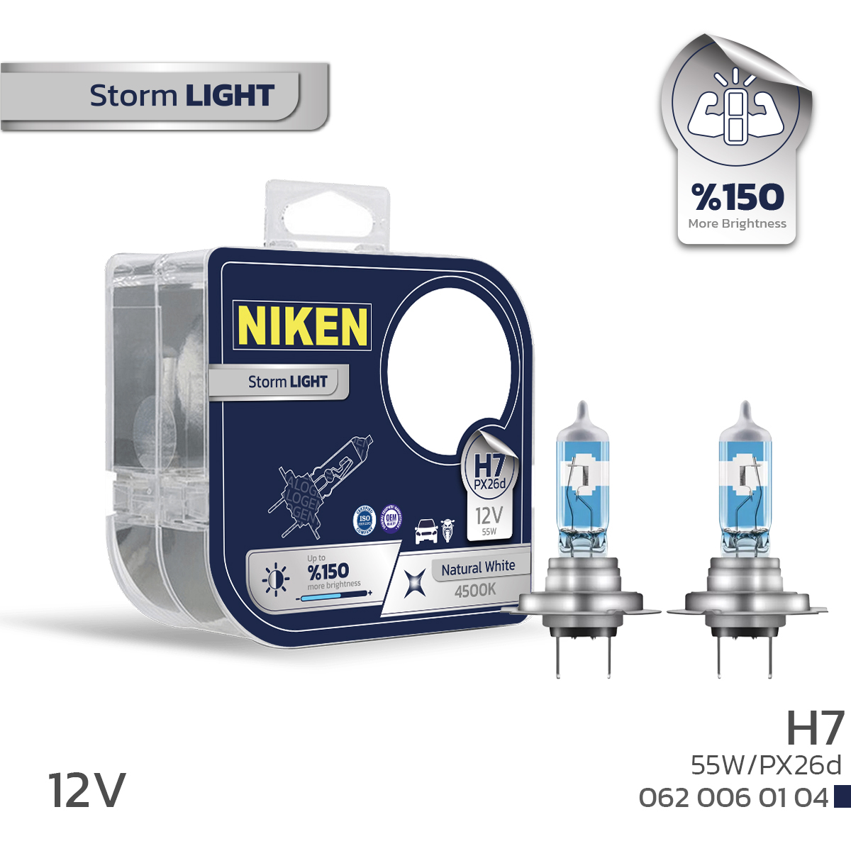 AMPUL 12V H7 55W STORM LIGHT PX26d 4500K